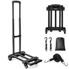 Folding Luggage Cart For Travel   Airport  290lbs Foldable Hand Black 4-wheels