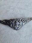 Vintage Silver Tone Art Nouveau Victorian Floral Hair Barrette Clip