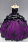 Gothic Quinceanera Dresses Puffy Beaded Tiered Sweet 16 Victorian s Wedding