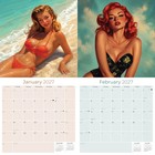 Retro Pin Ups 2027 Wall Calendar With Bonus Months 12x12 Garage Art Decor Gift