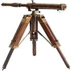 Nautical Brass Antique Telescope Spyglass With Wooden Stand Rustic Vintage Gifts