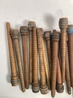Wood Bobbins Quills Reclaimed Industrial 8  Wth Staples  Lot Of 30