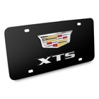 Cadillac Xts Crest 3d Dual Logo Black Stainless Steel License Plate