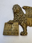 Antique Souvenir Heavy Bronze Winged Lion Of St Mark - Venice  Italy - 6    X 4   