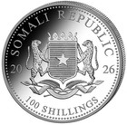 2026 Somalian African Elephant  1 Oz  9999 Silver Bu In Capsule