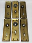 Lot Of 6 Vintage Antique Brass Door Back Plates Keyhole