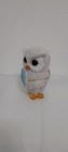 Resin Owl Statue Figurine Home Decor Accent White Gold Textured Gift Bird Lover