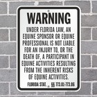 Warning Equine Liability Sign 24x18 Fl Metal Rustproof Aluminum Black White Safe