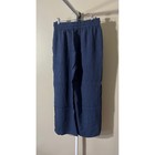 Halara Wide Leg Linen Like Drawstring Pants Navy Blue Small Regular 02800205