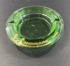 Vintage Landmark Hotel Las Vegas Green Glass Ashtray Mcm Casino Nv Howard Hughes