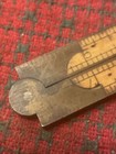 Vintage 32-1 2  Folding 12 Inch Rule Wood And Brass W  Brass Extension Nice 