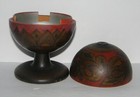 Vtg Ussr Russian Folk Art Wood Treen Yarn String Thread Holder Knitting Sewing