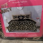 Juicy Couture 8pc Leopard Print Hearts Lips Queen Comforter Bed Set