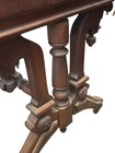 Antique Victorian Burl Walnut Library Table 1870 Stand Desk Drawer Eastlake