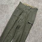 Vintage Belgian Military Wool Field Cargo Pants Olive Green Sz 5e 1952