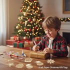 80 Pcs Christmas Kraft Paper Gift Tags - Gingerbread Style Xmas Craft Labels 