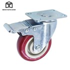New Heavy Duty Caster Wheels 4  Swivel All Brake Casters Non Skid No Mark 4 Pcs