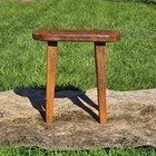 Rustic Solid Wood Stool   Side Table     Handcrafted Farmhouse Accent