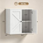 Homcom Bathroom Wall Cabinet With 2 Shelves  Barn Doors  White Wood Grain