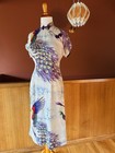 Vintage 1940s Kamehameha Hawaiian Crepe Rayon Peacock Print Dress - Rare 