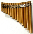 13  Tubos Pan Flute Burnt Bamb   Natural De Per   Estuche Incluido