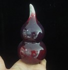 Very Fine Old Chinese Hand Carving Purple Red Porcelain Double Gourd