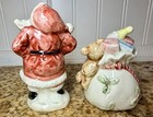 Vintage Fitz   Floyd Old World Santa Salt Pepper Shakers Japan 1988 Christmas