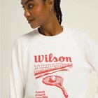 Wilson Women s Cream Classic Crew Tennis Pickleball Sweatshirt Nwt Size M