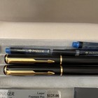 Parker Place Vendome Black Lacquer Fountain Pen   Ballpoint Set In Box