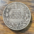 1894 Great Britain Sixpence Nice Original Vf Chrc