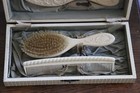 1800 s Antique Vintage Victorian Brush mirror Celluloid Vanity Dresser Box