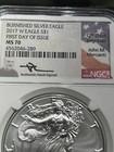 2017 W Burnished Silver Eagle Ngc Ms70 - First Releases - John Mercanti Signed