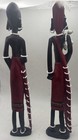2 African Folk Art Hand Carved Handmade Tribal Wood Figurine Statues 12    Tall
