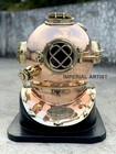 Antique Style Brass Scuba Us Navy Mark V Deep Sea Marine Divers Diving Helmet