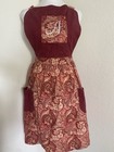 Vintage Handmade Hand Sewn Pinafore Apron With Pockets Monogrammed    a    Paisley