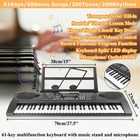 61 Key Electric Digital Piano Kids Beginner Portable Music Lcd Display Mic Stand