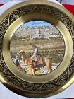 Lot Of 4 Vintage Jewish Brass Wall Plates Israel Jerusalem 6  Wall Decor