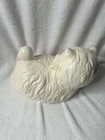 Vtg White Ceramic Persian Cat Playing With Yarn Figure Kitty Kitten Statue 12   