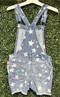 Overall Cat Jack Star Kids Shorts Sz 7 8 Stars Denim 4th Of July Summer Spring