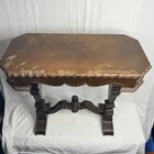 Antique Johnson-handley-johnson Co  Carved Small Accent Table 24   x26   x13   
