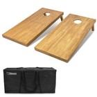 Regulation 4ft X 2ft Wooden Cornhole Boards Set - Light Brown Finish  Carrying C