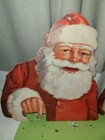 2 Vintage Santa Cardboard Store Topper Advertisement Display Finger Point 5152