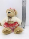 Russ  tootsie  The Soft Plush 8  Valentine Bear Girl Dress Sweater Bow Pink Smal