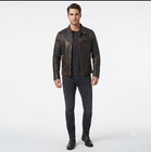 Men s Motorcycle Biker Vintage Cafe Racer Distressed Brown Real Leather Jacket