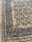 William Sonoma Jacquard Linen Table Cloth   8 Napkins Grape Vines Blue   Gray
