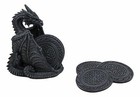 Ebros Gift Gothic Winged Guardian Dragon With Celtic Knotwork Coaster Set