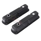 Black Finned Aluminum Valve Covers Set For Chrysler Mopar La 318 340 360 Sb V8