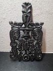 Vintage Wilton Cast Iron Footed Trivet Or Wall Decor Grapes Leaves Black 7 In 