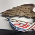 Vintage 1958 Whitehall Metal Studios Cast Aluminum Patriotic Eagle Usa 23    Flag
