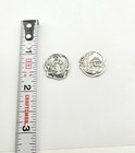 Lot Of  2  Antique Victorian Asian Scenes Repousse Scalloped Edge Pocket Pieces 